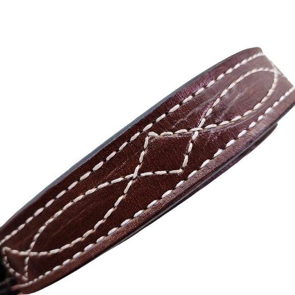 Women\'s Chocolate Brown Stitched Leather Belt